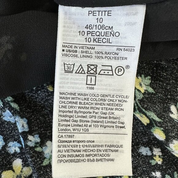 Banana Republic Mini Skirt Size 10 petite Black Wrap Ditsy Floral - Picture 7 of 8